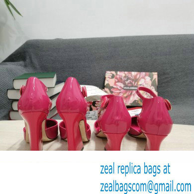 Dolce  &  Gabbana Heel 6.5cm/10.5cm Patent leather Mary Janes Fuchsia with Geometric Heel 2022